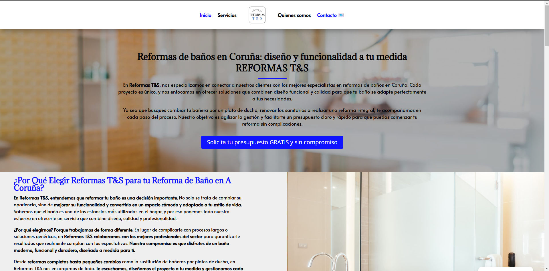 Diseño web Reforma Baños